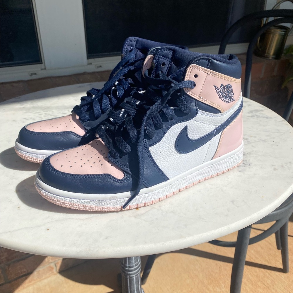 Nike Women's Sneakers - Navy, Pink, and White - Picture 2 of 7
